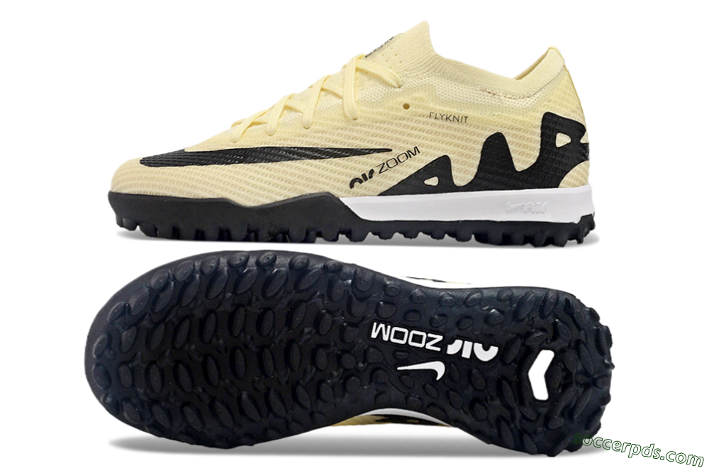 Nike Air Zoom Mercurial Vapor 15 Elite TF Low-Tops Football Shoes - Beige/Black/White 0
