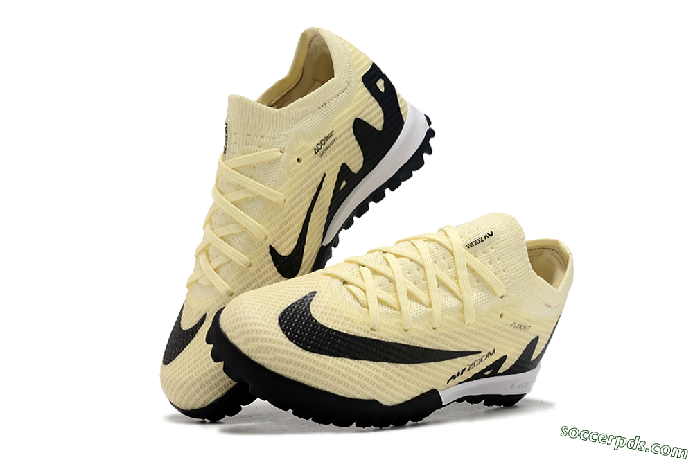 Nike Air Zoom Mercurial Vapor 15 Elite TF Low-Tops Football Shoes - Beige/Black/White 2