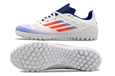Adidas F50 Club TF Low-Tops Football Shoes - White/Blue/Red