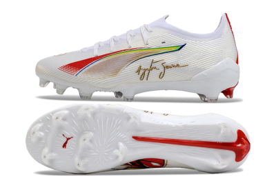Puma Ultra 5 Ultimate FG Low-Tops Football Boots - White/Red/Yellow/Green