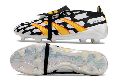 Adidas Predator Elite Foldover Tongue FG Low-Tops Football Boots - Black/White/Yellow