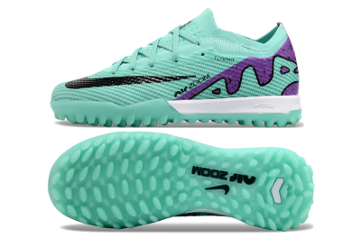 Nike Air Zoom Mercurial Vapor 15 Elite TF Low-Tops Football Shoes - Jade/Purple/Black