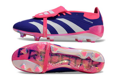 Adidas Predator Elite Foldover Tongue FG Low-Tops Football Boots - Blue/White/Pink/Gold