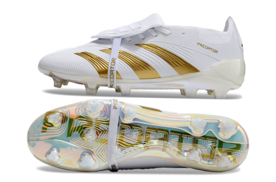 Adidas Predator Elite Foldover Tongue FG Low-Tops Football Boots - White/Gold/Beige