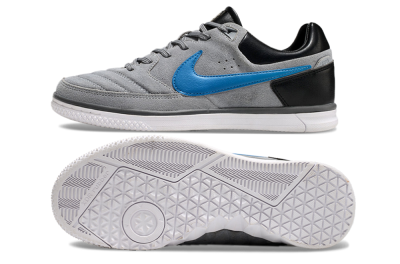 Nike Street Gato IC Low-Tops Football Shoes - Grey/Blue/Black