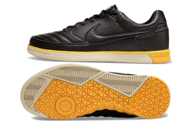 Nike Street Gato IC Low-Tops Football Shoes - Black/Yellow/Beige