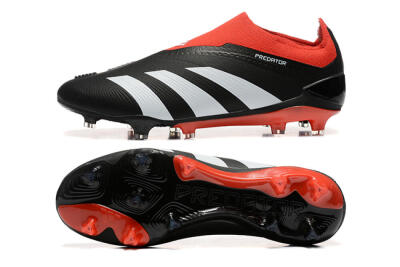 Adidas Predator Elite Laceless FG Low-Tops Football Boots - Black/White/Red