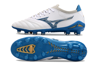 Mizuno Morelia Neo 3 FG Low-Tops Football Boots - White/Blue/Yellow