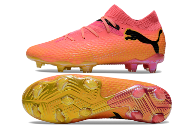 Puma Future Ultimate FG Low-Tops Football Boots - Pink/Yellow/Black