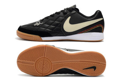 Nike Tiempo Ligera 4 10R IC Low-Tops Football Shoes - Black/Beige/Brown