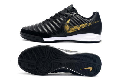 Nike Tiempo Ligera 4 IC Low-Tops Football Shoes - Black/Gold/White