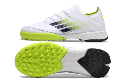 Kids Adidas F50 Elite TF Low-Tops Football Shoes - White/Black/Green