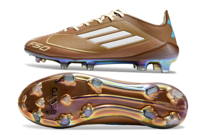 Adidas F50 Elite FG Low-Tops Football Boots - Brown/White/Gold
