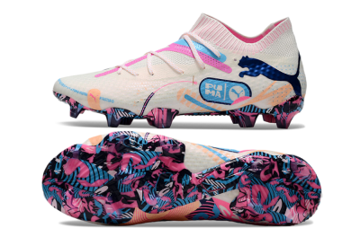 Puma Future Ultimate FG Low-Tops Football Boots - White/Pink/Blue