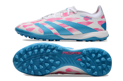 Adidas Predator Elite 24 TF Low-Tops Football Shoes - White/Pink/Blue