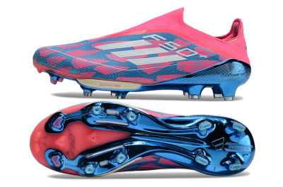 Adidas F50+ Lightstrike Pro Laceless FG Low-Tops Football Boots - Pink/Blue/White