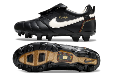 Ronaldo x Nike Tiempo Legend R10 Elite FG Low-Tops Football Boots - Black/White