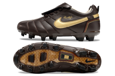 Ronaldo x Nike Tiempo Legend R10 Elite FG Low-Tops Football Boots - Brown/Gold