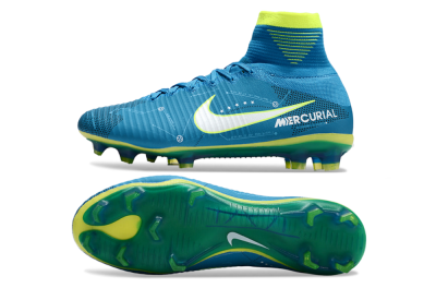 Nike Zoom Mercurial Superfly 5 Elite FG High-Tops Football Boots - Blue/White/Yellow