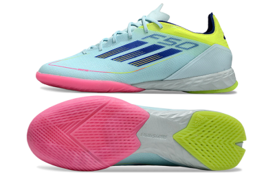 Adidas F50 Pro IC Low-Tops Football Shoes - Jade/Blue/Yellow/Pink