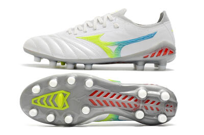 Mizuno Morelia Neo 3 FG Low-Tops Football Boots - White/Rainbow/Silver