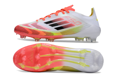 Adidas F50 Elite FG Low-Tops Football Boots - White/Red/Yellow