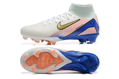 Nike Air Zoom Mercurial Superfly 10 Elite FG High-Tops Football Boots - White/Gold/Blue/Pink