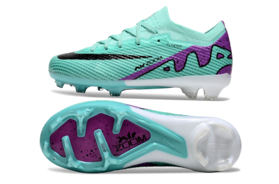 Kids Nike Air Zoom Mercurial Vapor 15 Elite FG Low-Tops Football Boots - Jade/Purple/Black