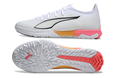 Puma Ultra Ultimate TF Low-Tops Football Shoes - White/Black/Yellow/Pink