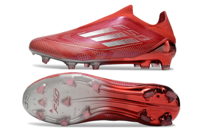 Adidas F50 Elite Laceless FG Low-Tops Football Boots - Red/Silver