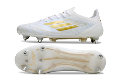 Adidas F50 Elite SG Low-Tops Football Boots - White/Gold/Silver