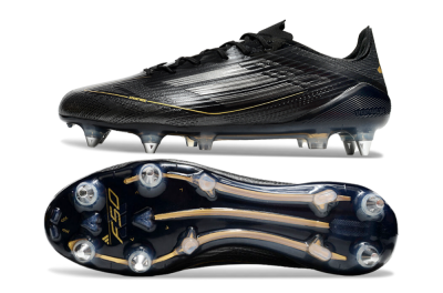 Adidas F50 Elite SG Low-Tops Football Boots - Black/Gold/Silver