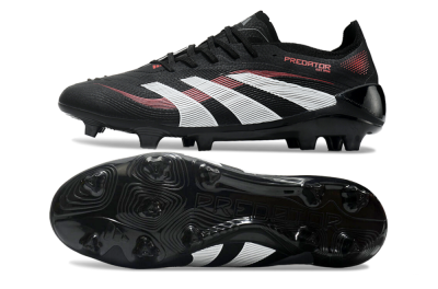 Adidas Predator Elite 2025 Stealth Victory FG Low-Tops Football Boots - Black/White/Red