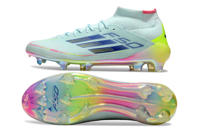 Adidas F50 Elite Mid FG High-Tops Football Boots - Jade/Yellow/Pink/Gold