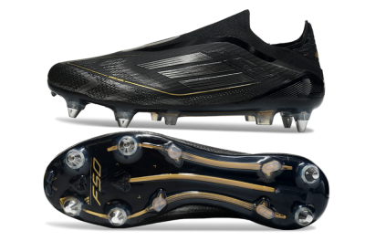 Adidas F50 Elite Laceless SG Low-Tops Football Boots - Black/Silver/Gold