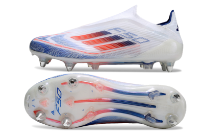 Adidas F50 Elite Laceless SG Low-Tops Football Boots - White/Blue/Red