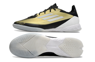 Adidas F50 Pro IC Low-Tops Football Shoes - Gold/White/Black