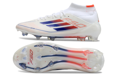 Adidas F50 Elite Mid FG High-Tops Football Boots - White/Blue/Red