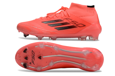 Adidas F50 Elite Mid FG High-Tops Football Boots - Red/Black/Silver