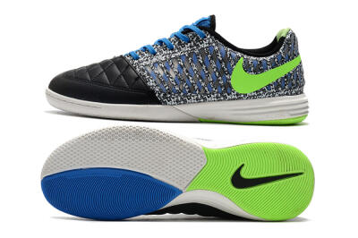 Nike Lunar Gato 2 IC Low-Tops Football Shoes - Black/Blue/Yellow