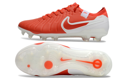 Nike Tiempo Legend 10 Elite FG Low-Tops Football Boots - Red/White