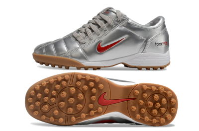 Nike Total 90 II TF Low-Tops Football Shoes - Silver/Red/Brown