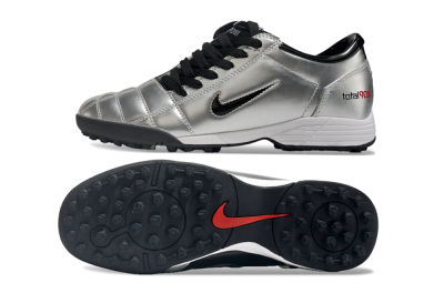 Nike Total 90 II TF Low-Tops Football Shoes - Silver/Black/Red