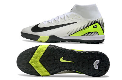 Nike Air Zoom Mercurial Superfly 10 Elite TF High-Tops Football Shoes - White/Black/Yellow