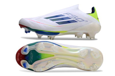 Adidas F50+ Lightstrike Elite FG Low-Tops Football Boots - White/Blue/Yellow