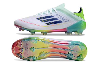 Adidas F50 Elite FG Low-Tops Football Boots - White/Blue/Yellow/Gold