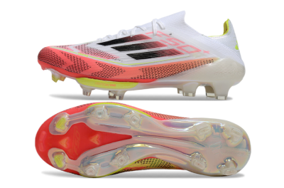 Adidas F50+ Lightstrike Pro FG Low-Tops Football Boots - White/Red/Pink/Black/Yellow