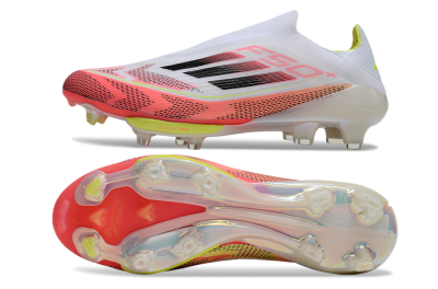 Adidas F50+ Lightstrike Pro Laceless FG Low-Tops Football Boots - White/Red/Yellow/Black