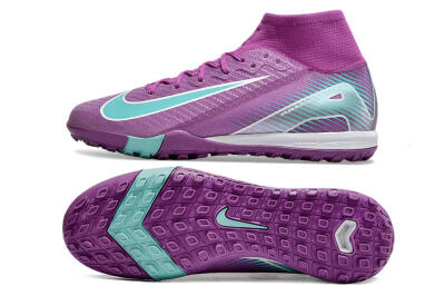 Nike Air Zoom Mercurial Superfly 10 Elite TF High-Tops Football Shoes - Purple/Jade/White