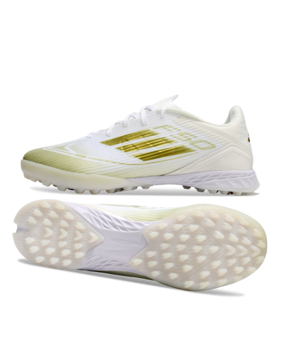 Adidas F50 Pro TF Low-Tops Football Shoes - White/Gold
